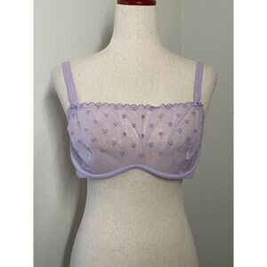 Victoria's Secret Delicate Lavender Sheer Bra Women Size Large Square Neck